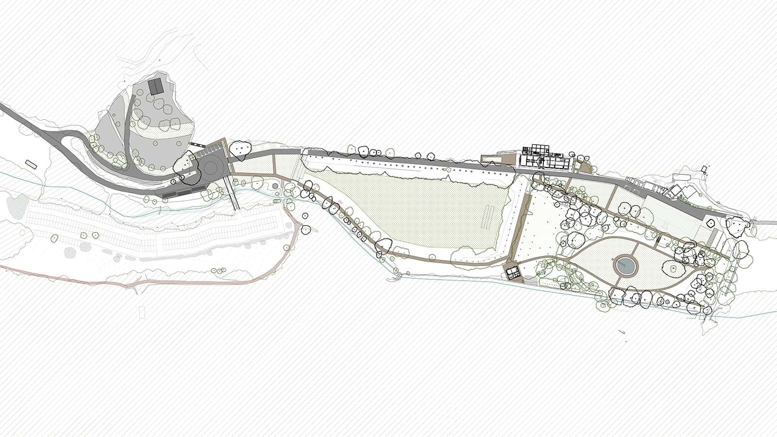 Plan du projet d'aménagement du parc de la forêt de Saoû.